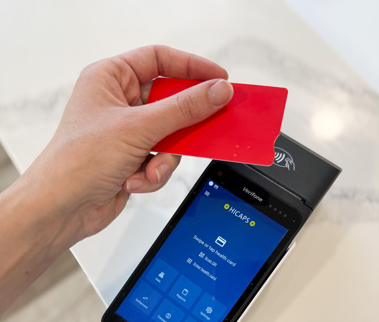 HICAPS payment terminal for health fund claims